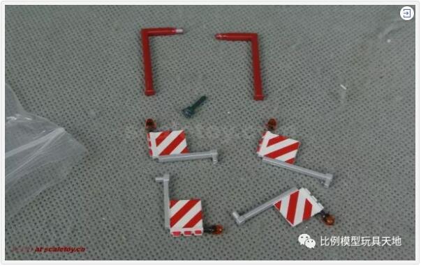 支撐腿，警示燈，警示牌等。